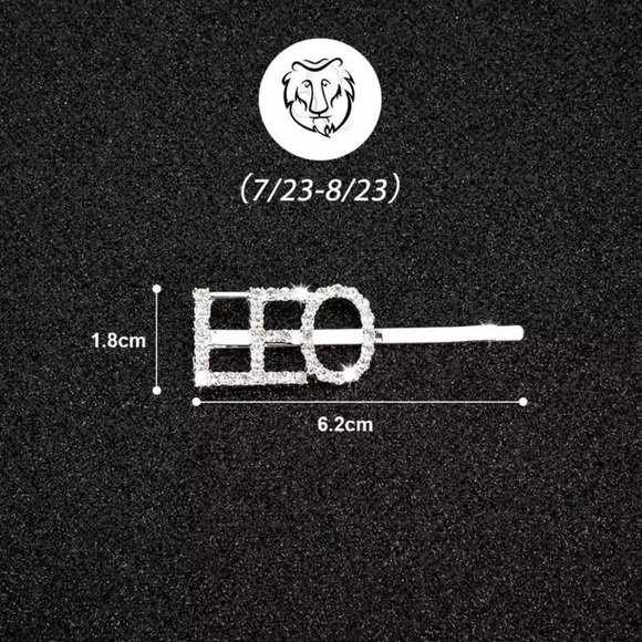 BLING Rhinestone Silver Hair Pin/Clip ZODIAC SIGNS - Picture 5 of 8